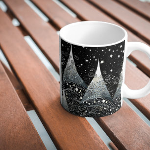 Festliche Weihnachtsbaumen im Twilight Kaffeetasse