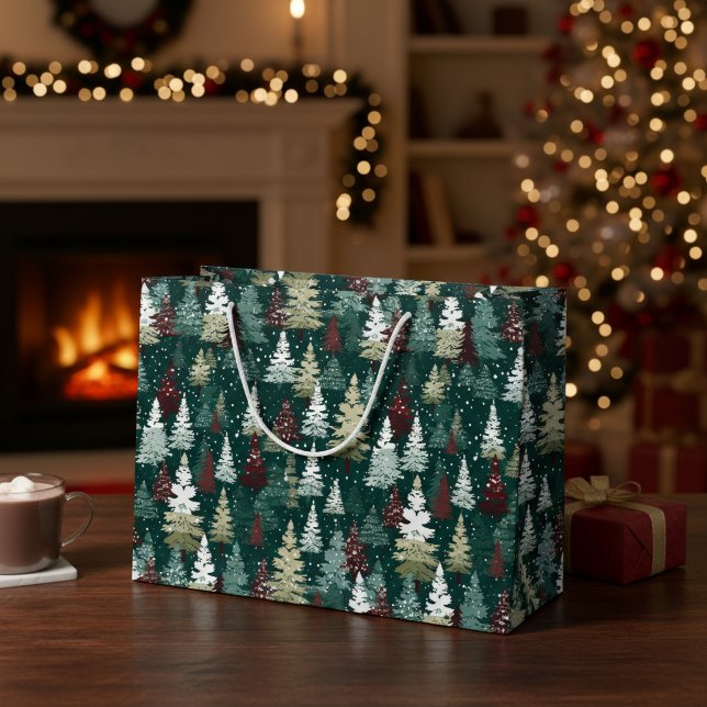 Festliche Weihnachtsbaumen Winterschneeferien Große Geschenktüte (Von Creator hochgeladen)