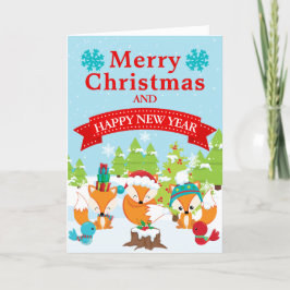 Festliche Weihnachtsbaumfreunde Feiertagskarte