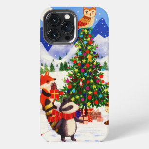 Festliche Weihnachtsbergwaldtierfamilie iPhone 13 Pro Max Hülle