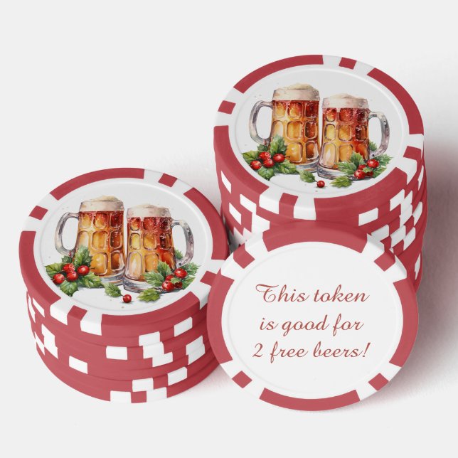 Festliche Weihnachtsbiere Poker Chips (Stapel)