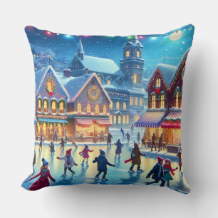 Festliche Weihnachtseisszene Kissen