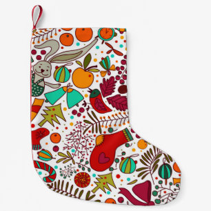 Festliche Weihnachtselemente Nahtloses Design Kleiner Weihnachtsstrumpf