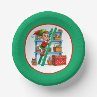 Festliche Weihnachtselfen-Party  Pappteller