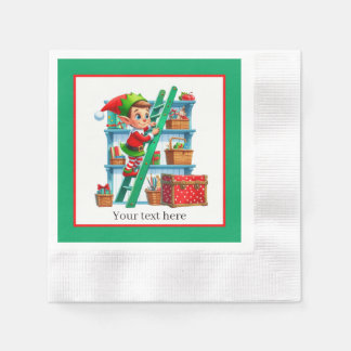 Festliche Weihnachtselfen-Party Serviette
