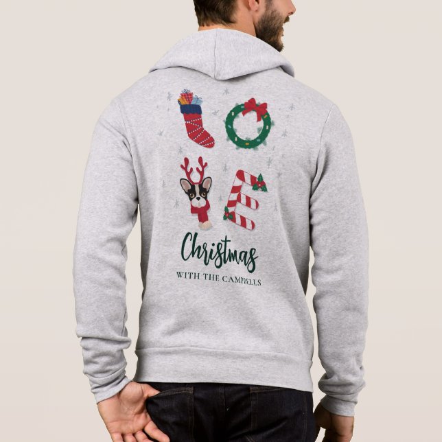 Festliche Weihnachtsfamilie Fun Matching Hoodie (Rückseite)