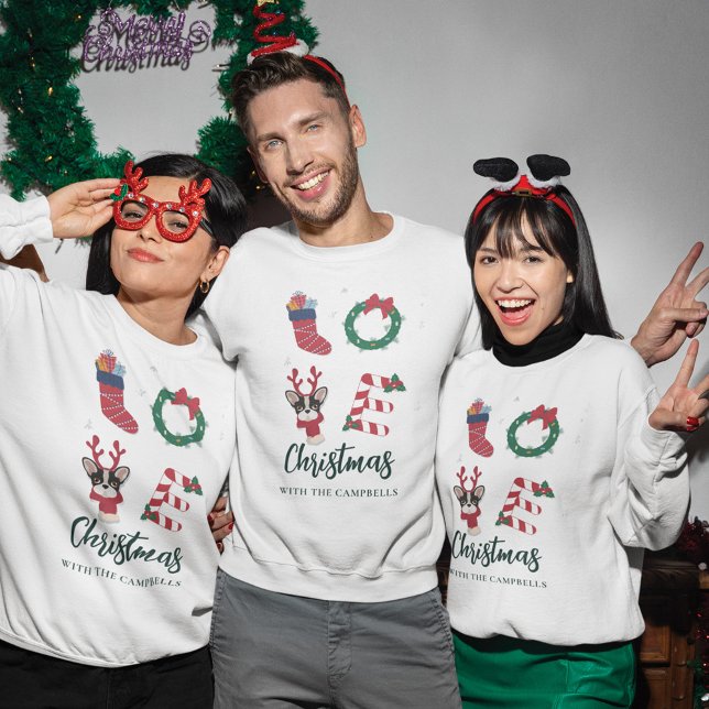Festliche Weihnachtsfamilie passt auf die Kundenan Sweatshirt (Christmas with the Family Custom Matching Sweatshirt)