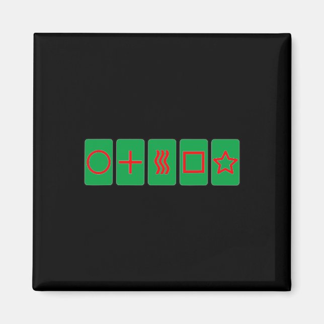 Festliche Weihnachtsfarben Zener Karten ESP Deck Magnet (Vorne)