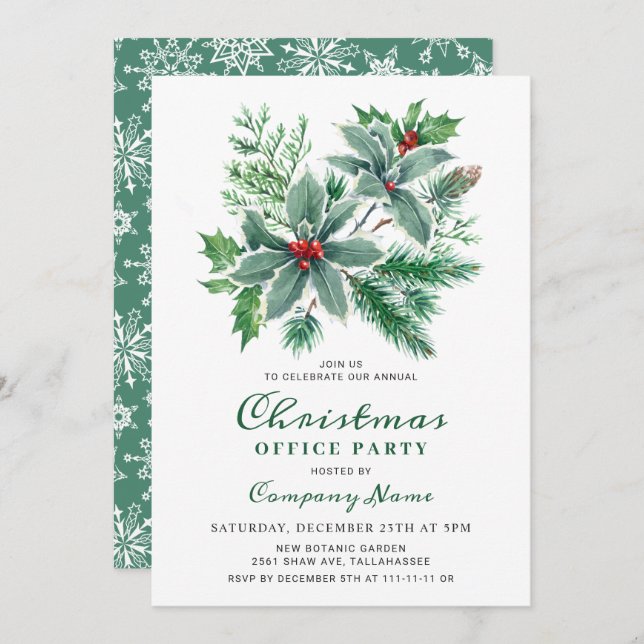 Festliche Weihnachtsfeier Einladung (Vorne/Hinten)