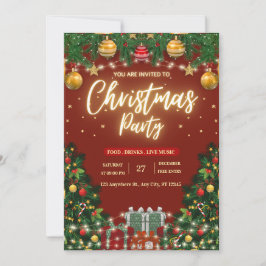 Festliche Weihnachtsfeier-Einladung Einladung