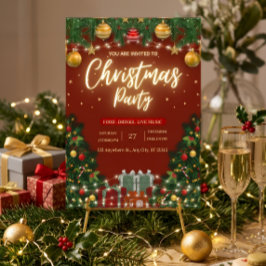Festliche Weihnachtsfeier-Einladung Einladung