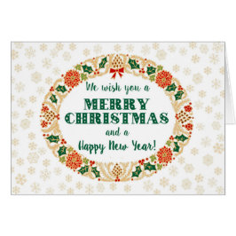 Festliche Weihnachtsfeier Holly Wreath mit Schneef