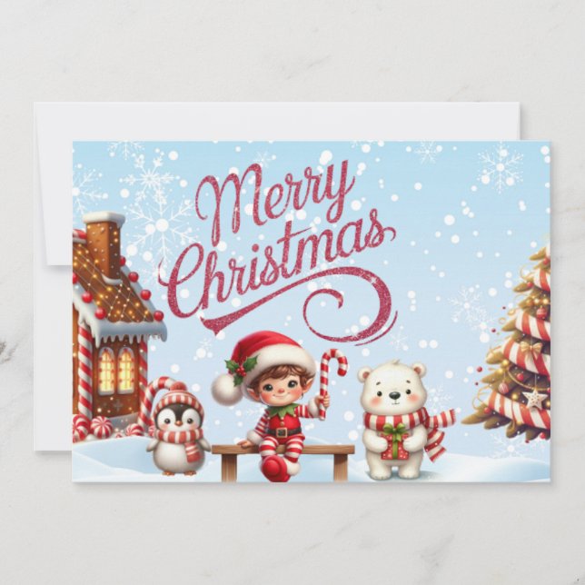 Festliche Weihnachtsfeier mit Elf, Einladung von P (Vorderseite)