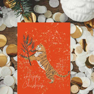 Festliche Weihnachtsfeier mit Gold Accents Foto Feiertagskarte