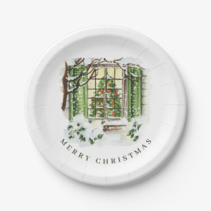 Festliche Weihnachtsfeier Pappteller