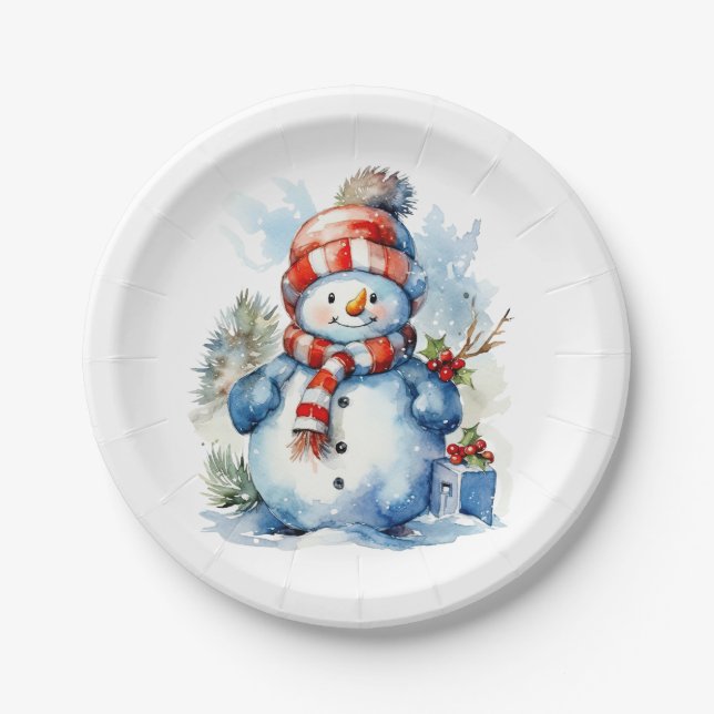 Festliche Weihnachtsfeier Pappteller (Vorderseite)