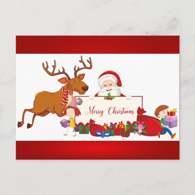 Festliche Weihnachtsfeier Postkarte (Vorderseite)