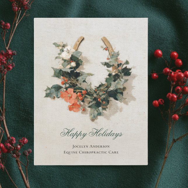 Festliche Weihnachtsfeiertage im Reitbetrieb Feiertagskarte (Von Creator hochgeladen)