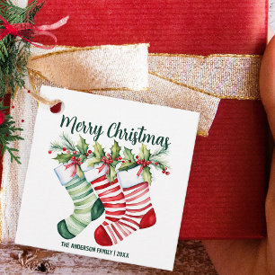 Festliche Weihnachtsfeiertage Strümpfe Geschenkanhänger