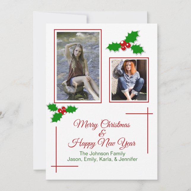 Festliche Weihnachtsfotokarte Feiertagskarte (Vorderseite)