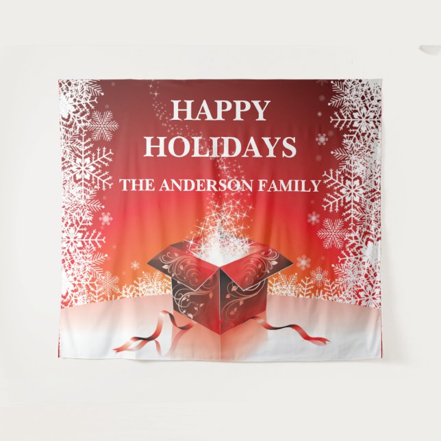 Festliche Weihnachtsgeschenke Überraschungsgeschen Wandteppich (Vorderseite (Horizontal))