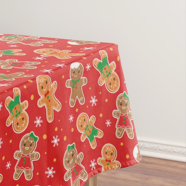Festliche Weihnachtsgingerbäckermuster Tischdecke (Beispiel)