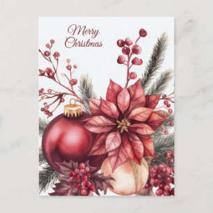 Festliche Weihnachtsgirlande-Grußkarte Postkarte