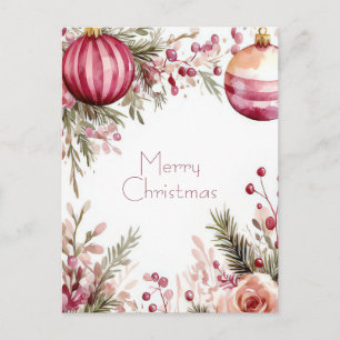 Festliche Weihnachtsgirlande Grußkarte Postkarte