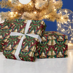 Festliche Weihnachtsglocken Geschenkpapier