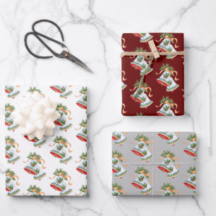 Festliche Weihnachtsglocken Geschenkpapier Set