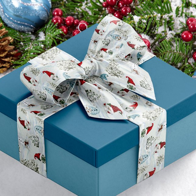 Festliche Weihnachtsgnomen Niedliche Wasserfarbe Satinband (Von Creator hochgeladen)