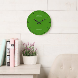 Festliche Weihnachtsgrüne Übergrößen Wanduhr