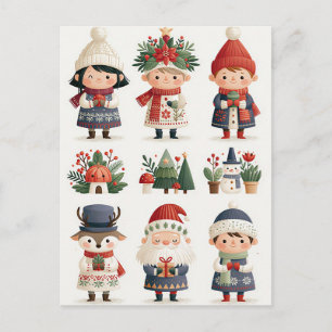 Festliche Weihnachtsgrußkarte Postkarte