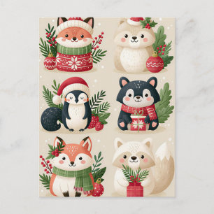 Festliche Weihnachtsgrußkarte Postkarte