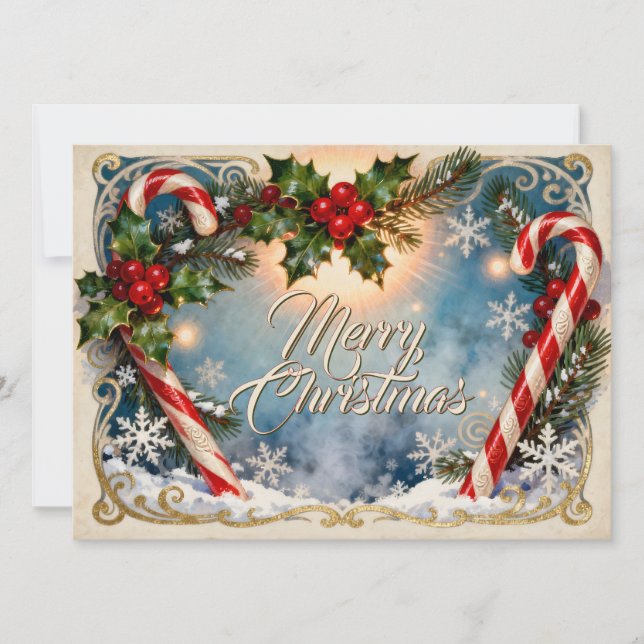 Festliche Weihnachtskarte mit Glanz (Vorderseite)