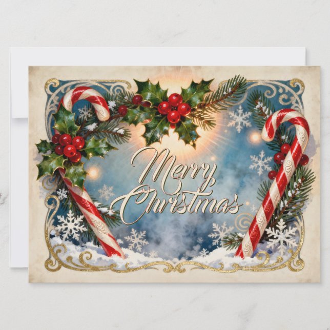 Festliche Weihnachtskarte mit Shine (Vorderseite)