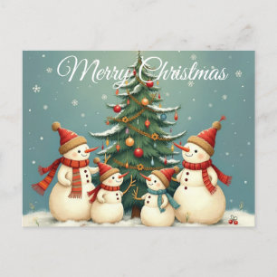 Festliche Weihnachtskollektion der Familie Snowman Feiertagspostkarte