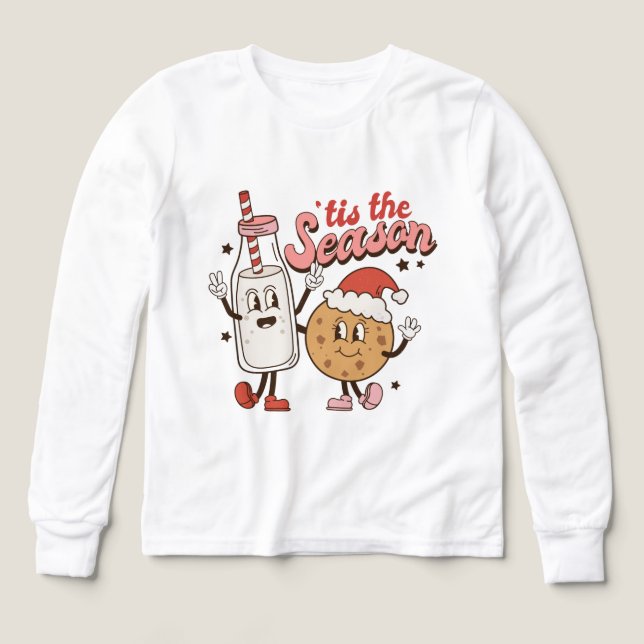 Festliche Weihnachtsmilch-Kekse Wortart unisex Kin (Design Vorderseite)