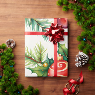 Festliche Weihnachtsornament-Muster Geschenkpapier