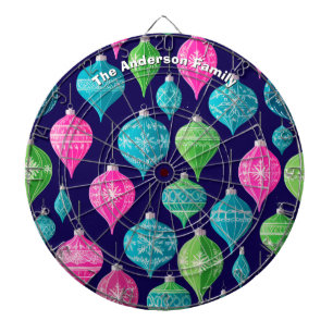 Festliche Weihnachtsornamente Farbige Personalisie Dartscheibe
