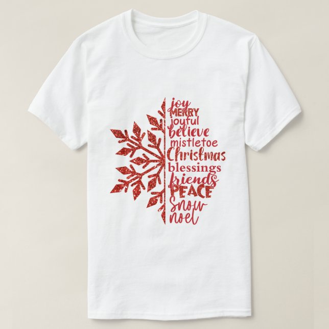 Festliche Weihnachtsschneeflocke T-Shirt (Design vorne)