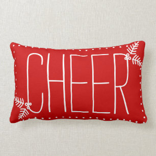 Festliche Weihnachtsschrei Red White Winter Kissen