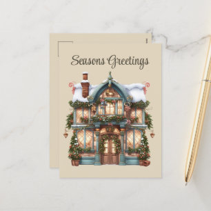 Festliche Weihnachtswasserfarben-Shop hinzufügen T Feiertagspostkarte