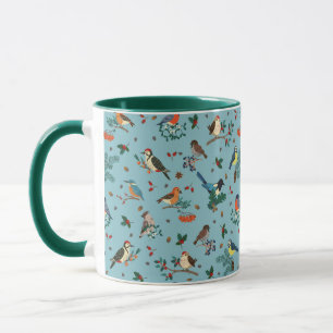 Festliche Winter Birds Weihnachtsmuster Tasse