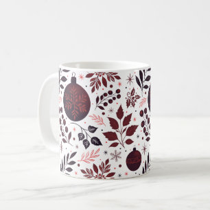 Festliche Winter Rot und Schwarze Weihnachten Kaffeetasse