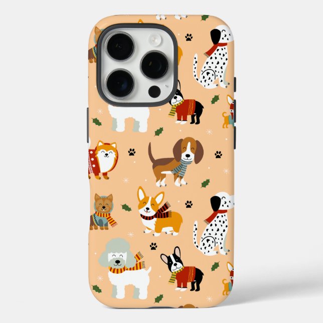 Festliche Winter-Welpen-Schals Case-Mate iPhone Hülle (Rückseite)