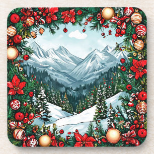 Festliche Winter Wonderland Szene Getränkeuntersetzer