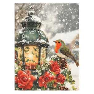 Festliche Winter Wonderland Szene Tischdecke
