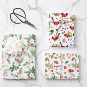 Festliche Winterferien Botanicals Geschenkpapier Set