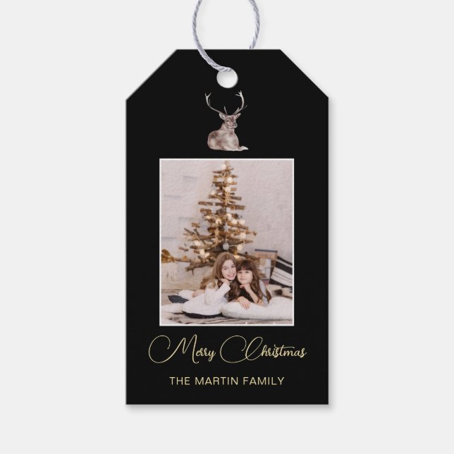 Festliche Winterferien Foto Weihnachten Geschenkanhänger (Vorderseite)